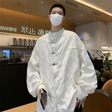秋款男立领衬衫风衬衣蝴蝶刺绣唐山装外套CS4528P55，男装衬衫，星座1013-1
