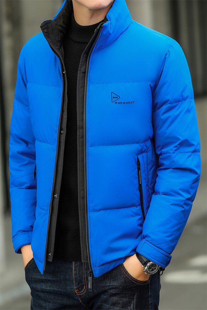 羽绒服男冬季2023新款中年立领加厚爸爸装上衣男士保暖鸭绒外套,男装羽绒服,电商B212（原钱塘6029）