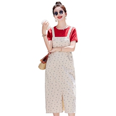 现货！背带裙套装女2024夏季新款女装时尚两件套，女装套装/套裙，慧尚依恋