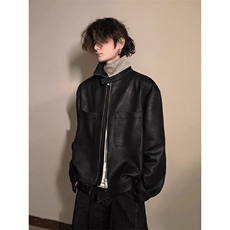 JK8563-P77美式内里千鸟格外套男春秋款双面穿霜冻裂纹翻领，男装T恤，电商B323A