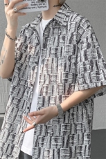 8XL-M花衬衫男款短袖夏季冰丝薄款花衬衣大码寸衫外套DC28013P38，男装衬衫，电商B312