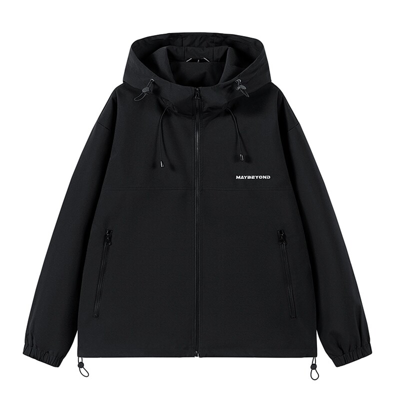 秋季冲锋衣连帽夹克男宽松落肩纯色上衣外套A157B-JK727-P65,男装夹克,电商A157B