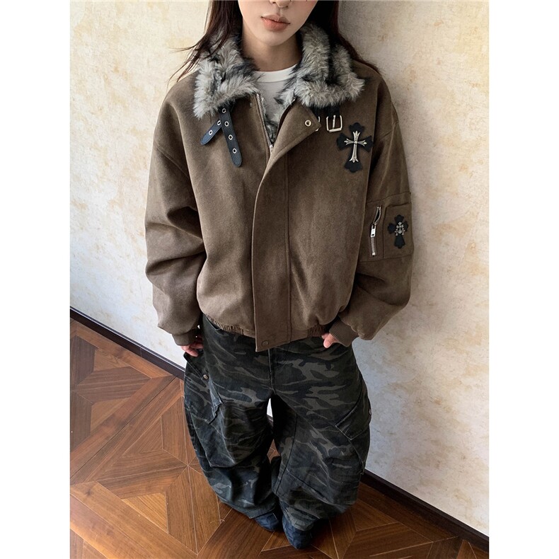 1506-1/MQYRJ-M50351/P112美式麂皮绒棉服秋冬座山雕飞行宽松男女,男装棉衣,星座1506-1
