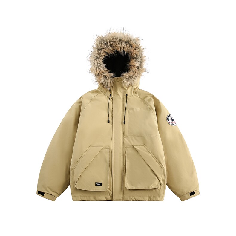重工毛领连帽派克棉服--5688298,男装棉衣,电商S012（CATTEE）