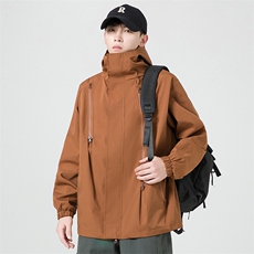 秋季连帽冲锋衣男宽松男士夹克新款潮流外套防水A266-JK8018-P45，男装夹克，电商A266