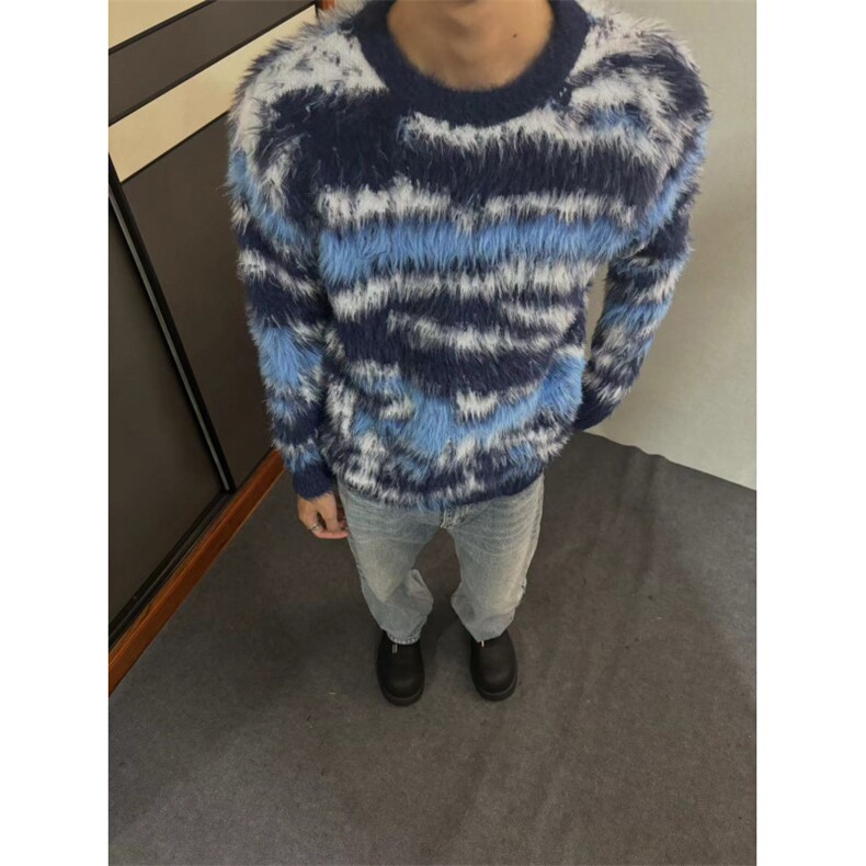 冬季仿貂毛圆领毛衣男款美式JY116P60,男装针织衫/毛衣,星座1116-2