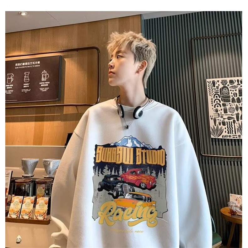 E27P38潮牌男连帽卫衣宽松2024秋冬新款翅膀时髦炸街外,男装卫衣,星座512-6