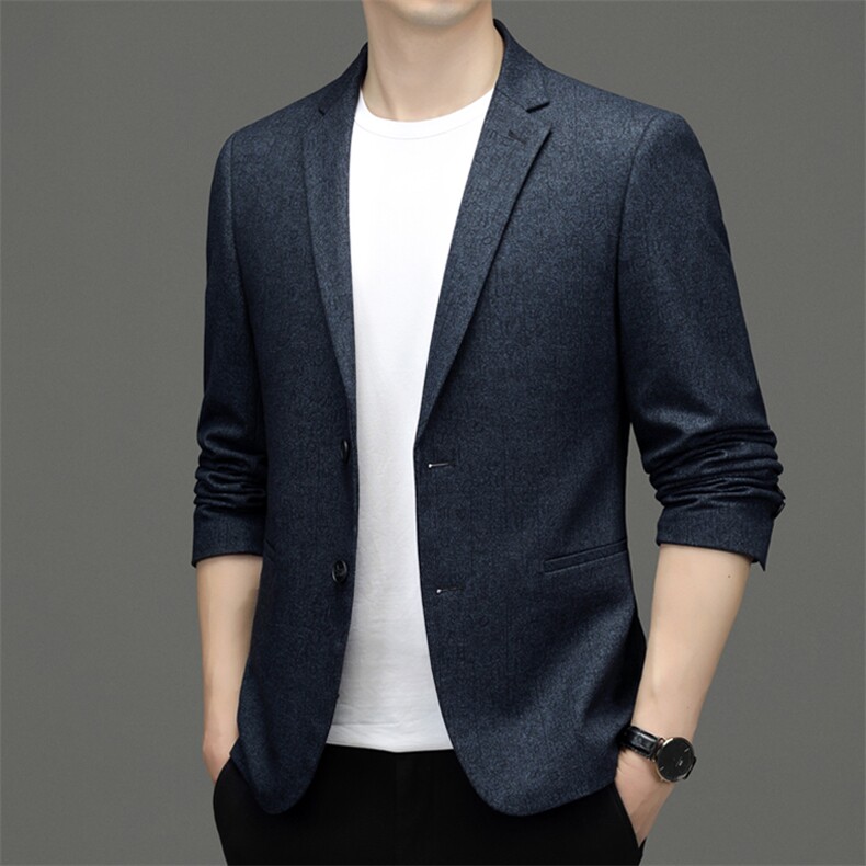 新款休闲西装男士春秋蓝色西服韩版修身男装商务小西装外套潮帅气,男装西服,钱塘6003（原4033）