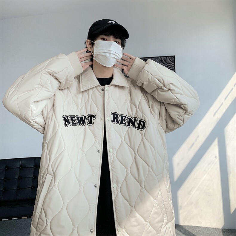 夹克棉衣男潮牌冬翻领字母痞帅棒球服外套大码棉服M0781-P95,男装棉衣,星座308B-2
