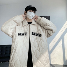 夹克棉衣男潮牌冬翻领字母痞帅棒球服外套大码棉服M0781-P95，男装棉衣，星座308B-2