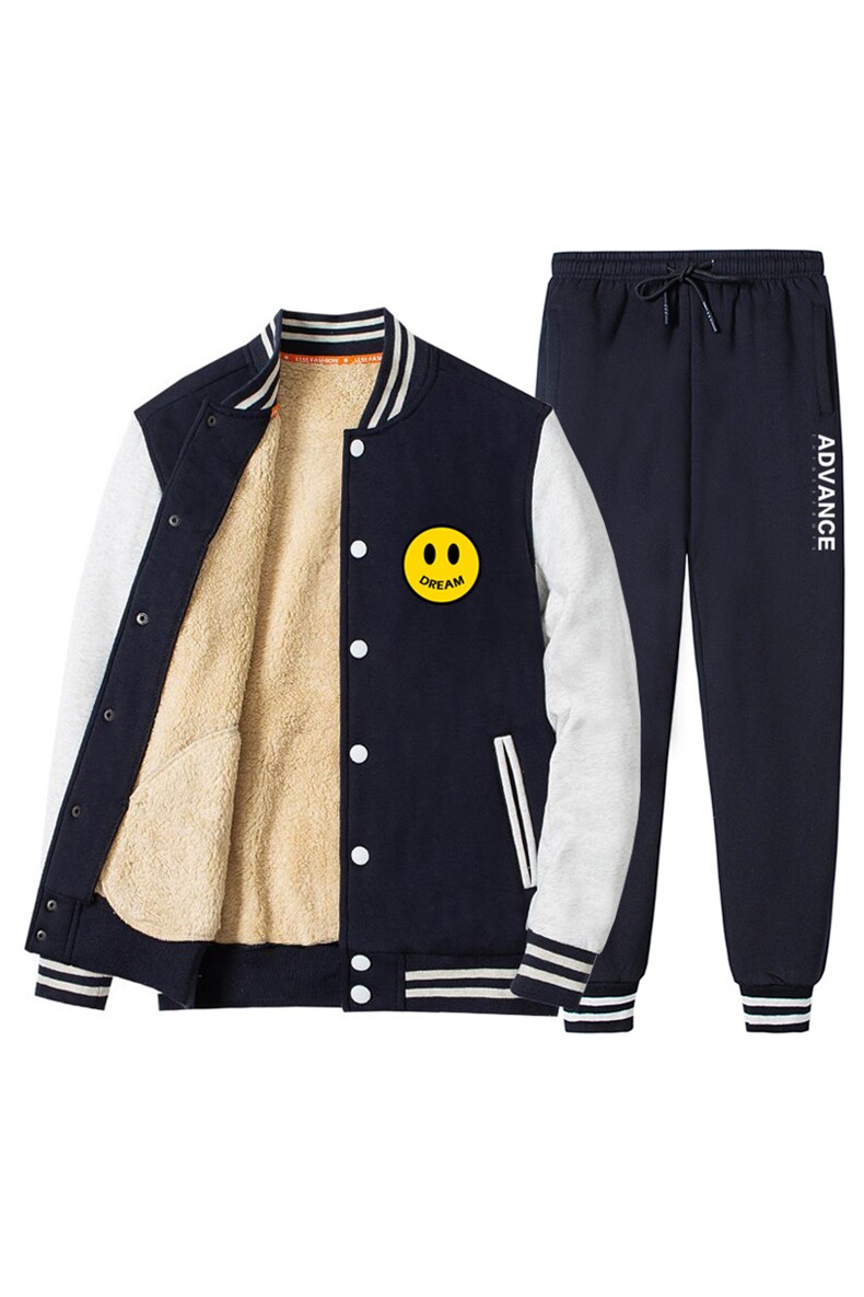 冬季加绒加厚棒球服卫衣套装XZ102A-4-537-P115,男装休闲套装,星座211-2