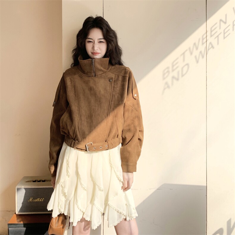 现货新款麂皮绒短外套浙宝217-1130-175-248，女装短外套，浙宝217