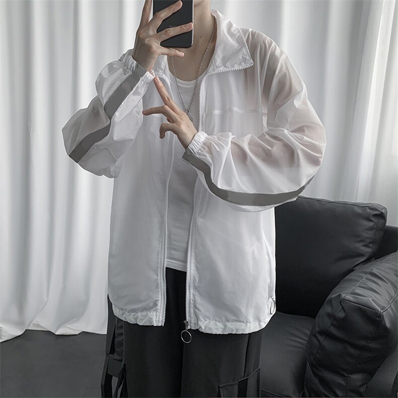 防晒衣男夏款潮流港风帅气宽松学院风休闲情侣外套F06-P35,男装夹克,星座308B-1
