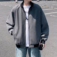 美式复古立领工装夹克cleanfit高级感短宽巴恩风外套jk2553p75，男装夹克，电商D315