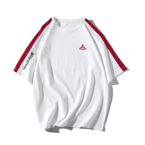 2021新款夏季短袖t恤男士打底衫韩版拼色中袖上衣服潮 DS350TP25图片