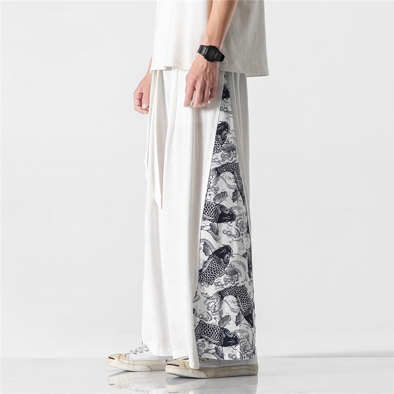 夏季大码风棉麻裙裤仙气汉服宋裤情侣阔腿休闲裤潮K109/P85，男装民族服装，电商A221A