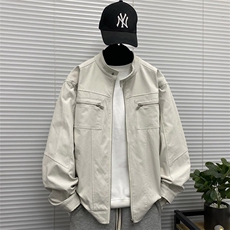 新款设计感美式复古百搭宽松男立领夹克潮JK9602-P65，男装夹克，星座208-5