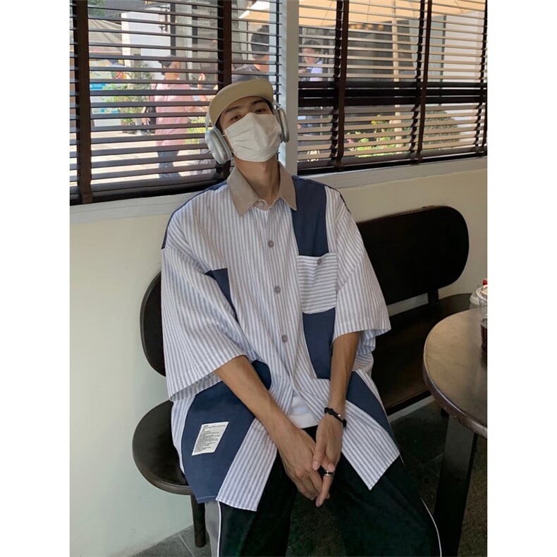 夏季新款衬衫潮流慵懒男方领衬衫MC29P34,男装衬衫,星座1116-2