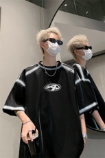 男装丝光棉喷漆短袖T恤2025夏印花五分袖体恤XZ514-2-2024112-P63，男装T恤，星座514-2(原B239)