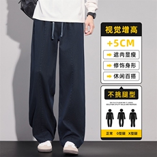 莱赛尔天丝休闲裤男秋冬季美式潮牌运动宽松直筒长裤子Z2616-P50，男装休闲裤，星座509
