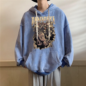 新款秋冬港风宽松连帽套头卫衣X5663-常规P70控88-加绒P80控98图片