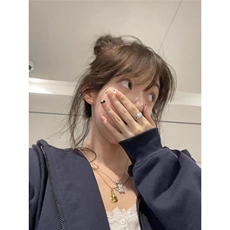 奶系卫衣外套拉链的oversize连帽开衫女款春秋款奶糯风，女装短外套，星座506A