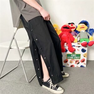 男秋季新款港风休闲裤排扣裤K2001P30图片