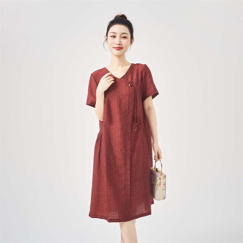 #高质莱赛尔#小个子气质中年妈妈夏装洋气遮肚子大码宽松裙子,女装连衣裙,鑫鑫格