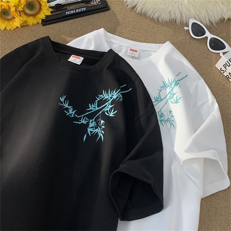 得物抖音直播供货纯棉260克印花短袖T恤A158-T307-P28控48,男装T恤,电商A158
