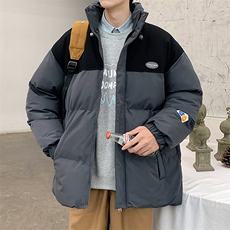 新款男百搭设计感拼接情侣港风棉衣M063-P90控148，男装棉衣，星座717