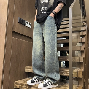 2025新款黑色美式裤男裤男生宽松春秋直筒裤长裤25XK67032特批40
