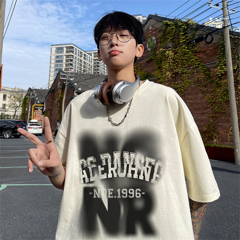 量大优供视频220克美式短袖t恤T2586得物直播有280克品质,男装T恤,电商A486