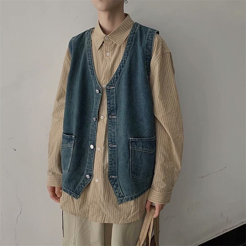 工装马甲男日系潮牌宽松潮机能风休闲坎肩背心外套2151P50,男装背心/马甲,星座410-2