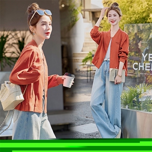 条纹拼接假两件衬衫薄外套女2025春夏新款宽松休闲百搭防晒衣上衣图片