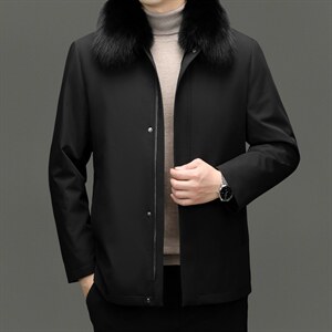 XL-PK0023秋冬男士新款夹克可脱卸兔毛内胆大衣保暖派克服图片