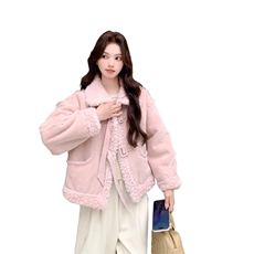 设计感时尚加厚保暖皮毛一体2608P205K308，女装短外套，2C029