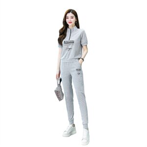 休闲运动套装女2025春秋新款时尚立领宽松显瘦长袖卫衣裤子两件套图片