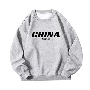 华夫格卫衣圆领卫衣长袖t恤男外套白底HW76001-P30加绒款-P40图片