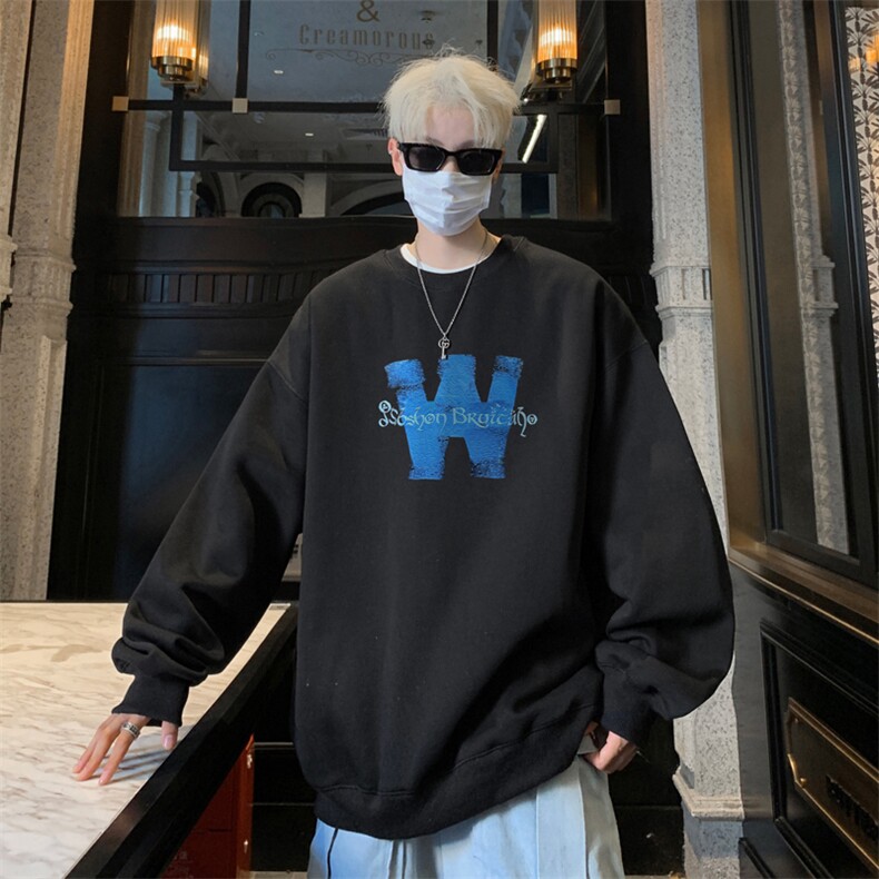 ！圆领卫衣男装港风长袖T恤男外套男WY237-特P23,男装T恤,电商B367