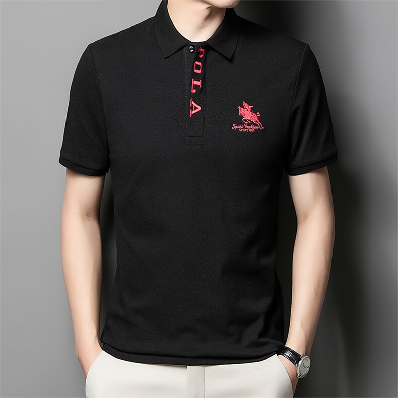 男士夏季短袖POLO衫2023新款时尚潮流简约纯棉短袖T恤男装上衣P50,男装Polo衫,星座1105-3