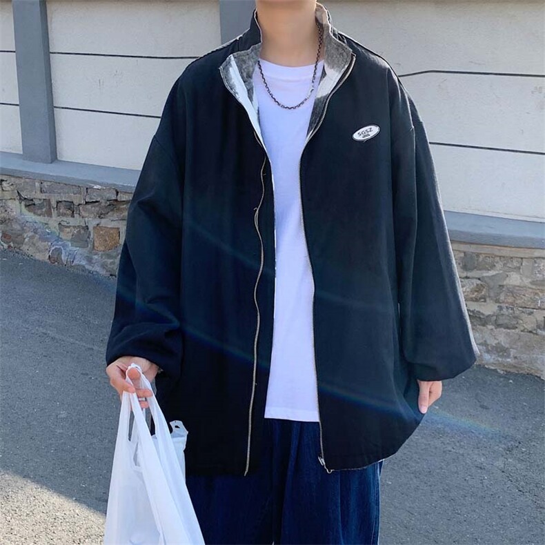 港风两面穿外套女春秋炸街宽松学生百搭休闲棒球服ins潮JK022-P48,男装夹克,星座308B-1