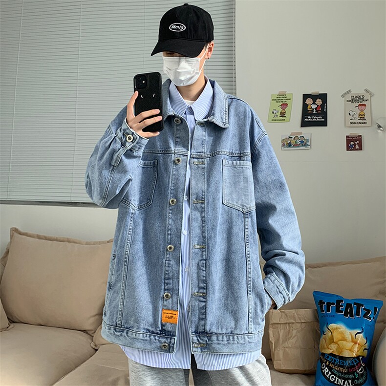 大货春季新款情侣牛仔夹克港风男士大码宽松外套JK845-P75,男装夹克,星座1103-3