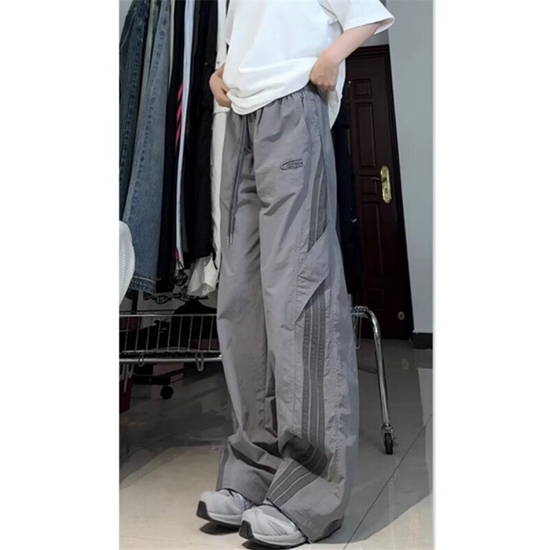 DB851-P48新款2024宽松休闲男韩版潮流百搭夏季薄款阔腿拖地裤,男装休闲裤,星座603-2