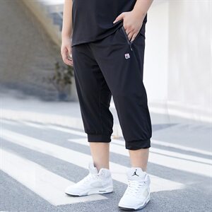 男大码休闲运动弹力7分裤冰丝网眼 5032-1_L-4XLP50 5XL-9XLP55图片