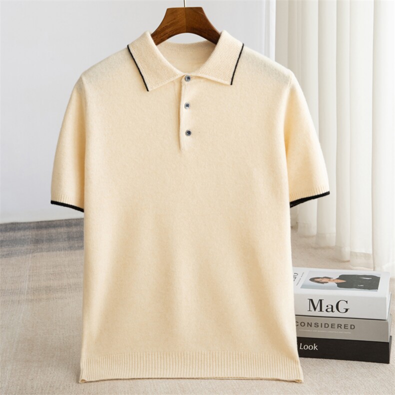 时尚男士秋季新款POLO衫短袖休闲舒适高品质面料,男装Polo衫,端硕羊绒