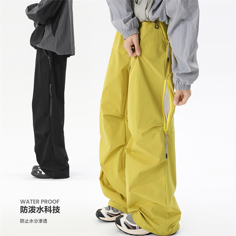 户外纯色休闲裤休闲打褶垂感直筒工装长裤男女C62161-TP3568,男装工装外套,电商A102