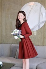 现货，春季新款，韩版蝴蝶结连衣裙，女装连衣裙，金典明美