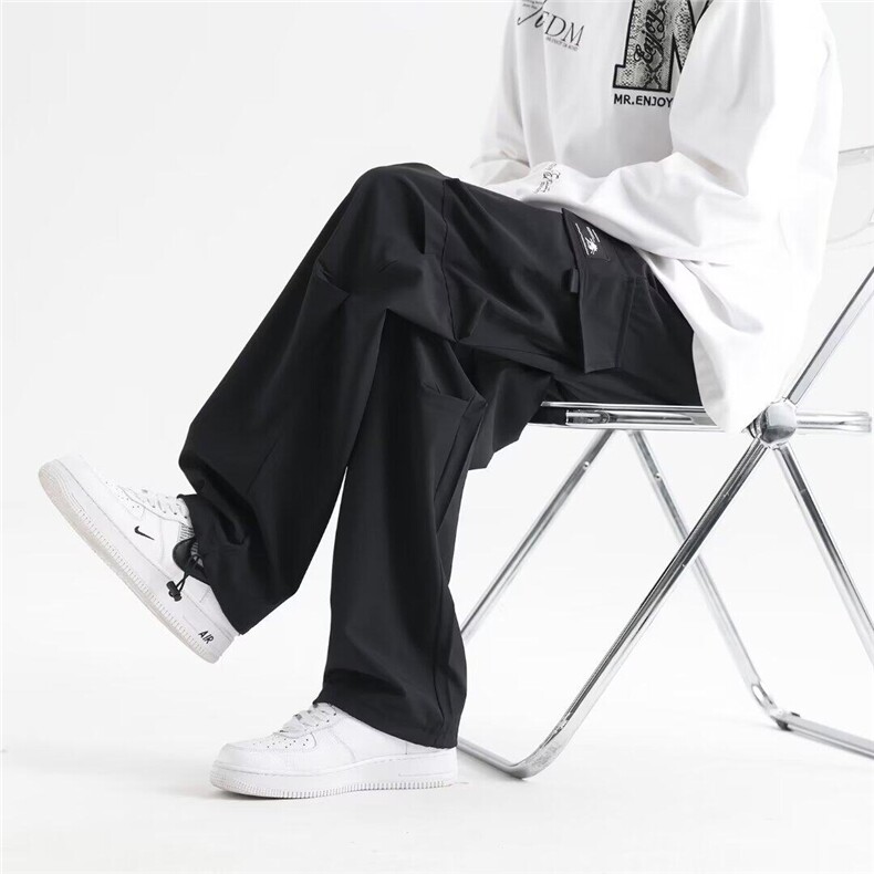 美式复古口袋工装裤男宽松直筒束脚裤百搭休闲裤K297-310B-1-P45,男装休闲裤,星座310B-1