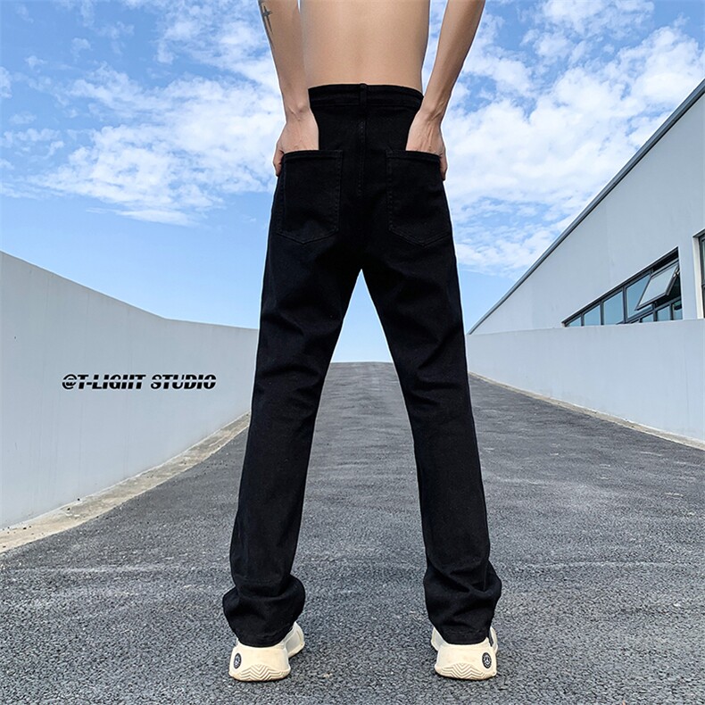 B221美式ins高街暗黑小众修身弹力休闲牛仔裤LK23010-P60控78,男装牛仔裤,电商B221
