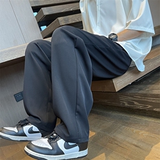 2025春季新款垂感休闲裤男宽松直筒九分裤纯色百搭西裤K227-P50，男装休闲裤，电商B278